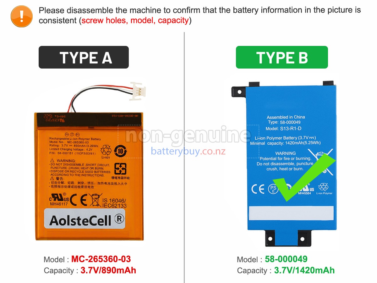 replacement Amazon KINDLE 7TH GENERATION battery