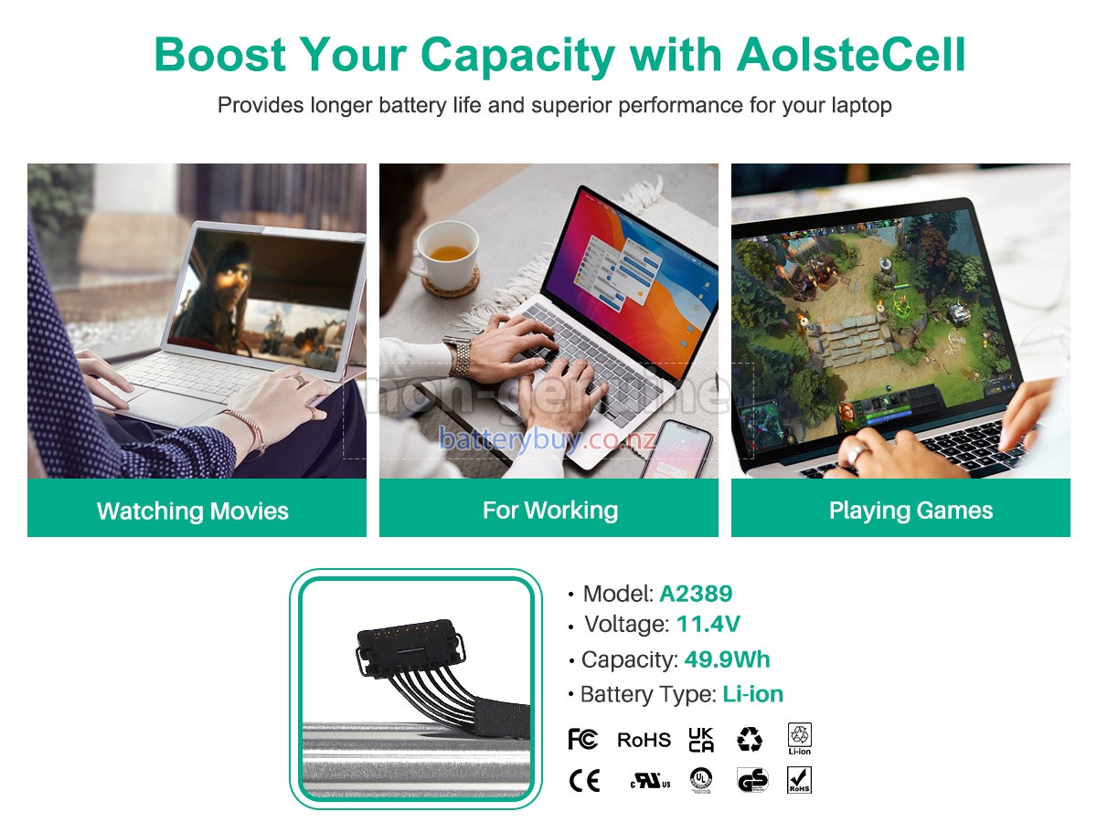 replacement Apple A2389 battery