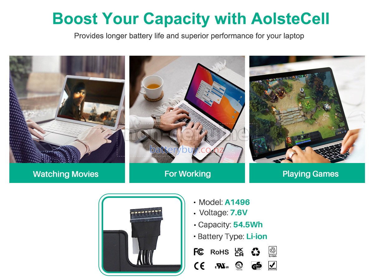 replacement Apple A1496 battery