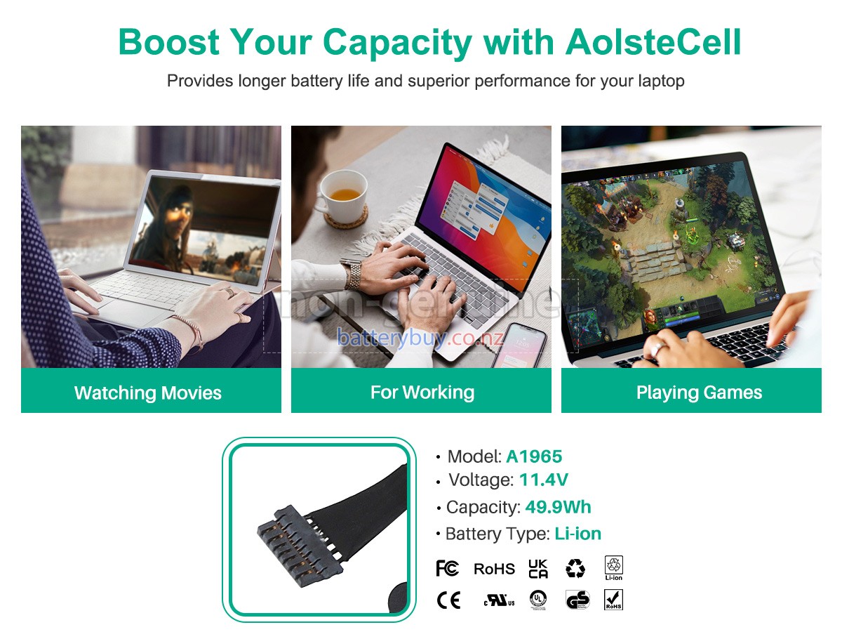 replacement Apple A1965 battery