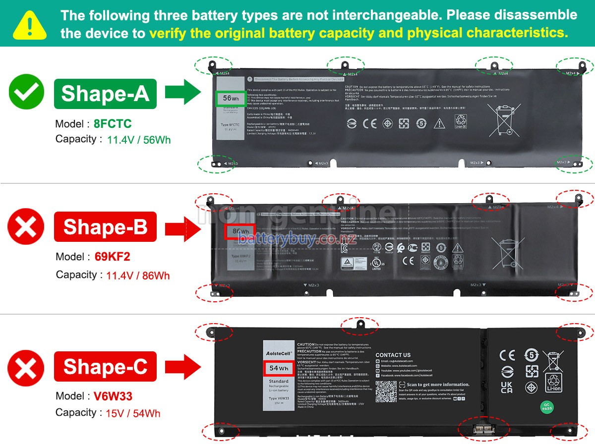 replacement Dell P106F battery