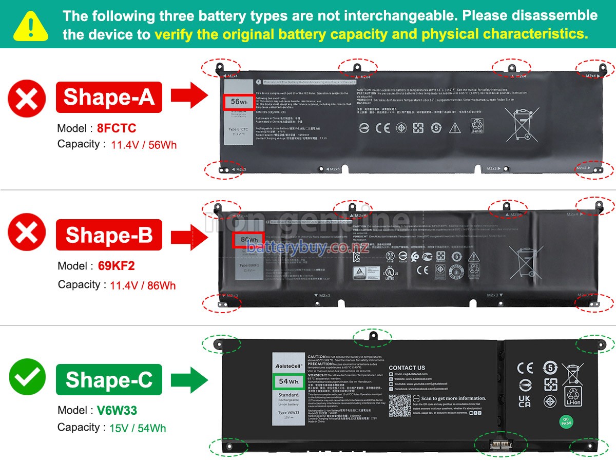 replacement Dell P106F battery