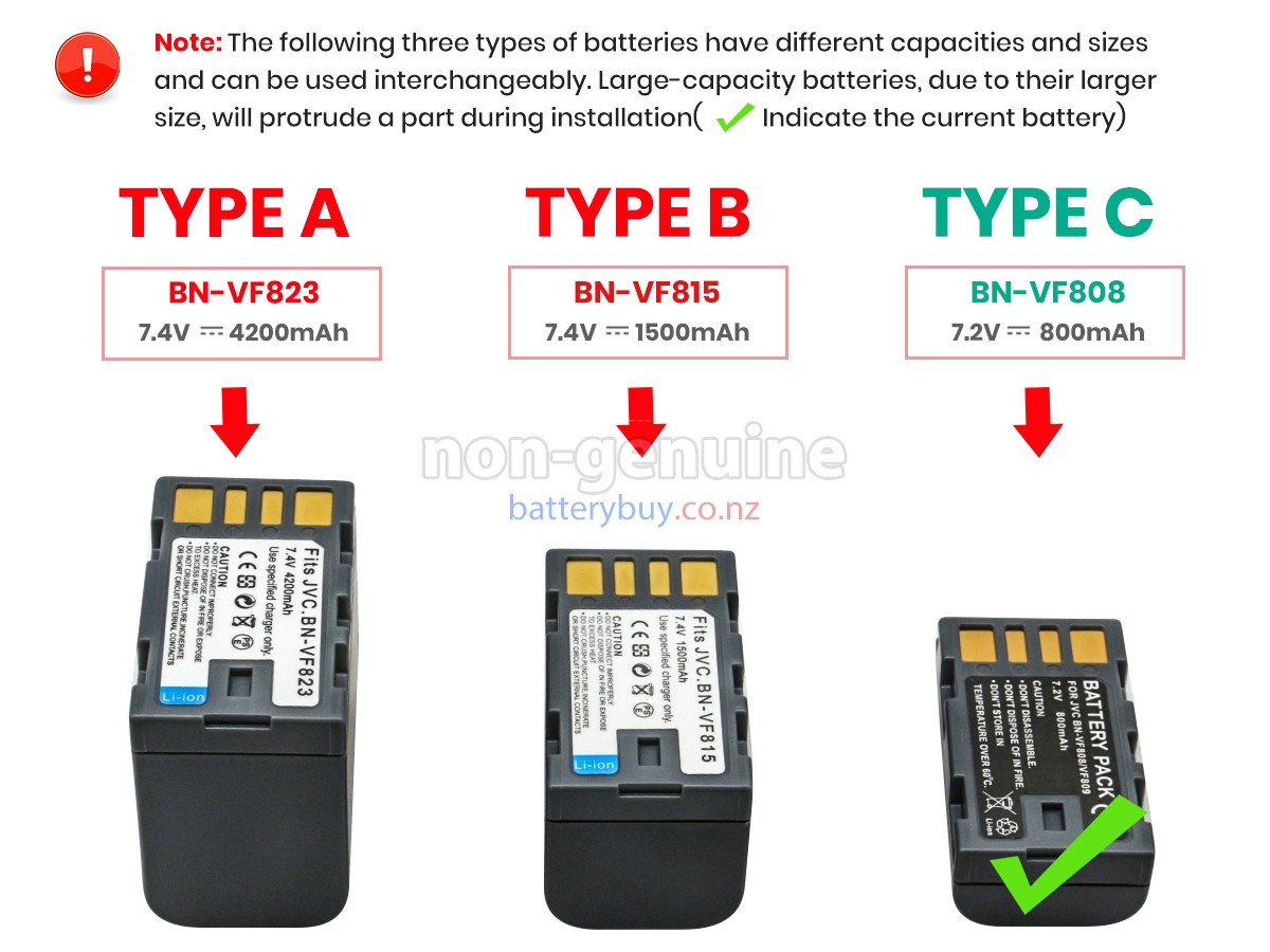 replacement JVC GZ-TD1 battery