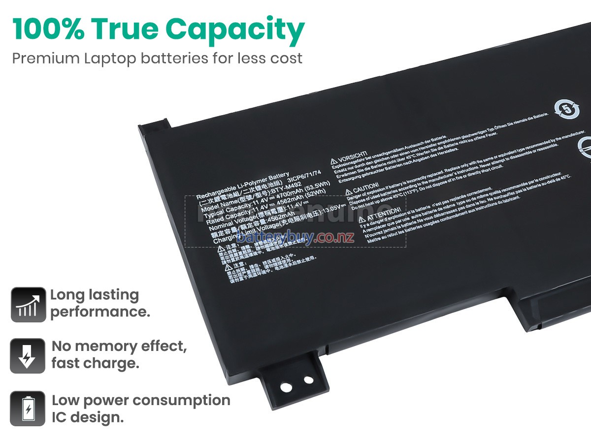 replacement MSI PRESTIGE 14 A12UC battery
