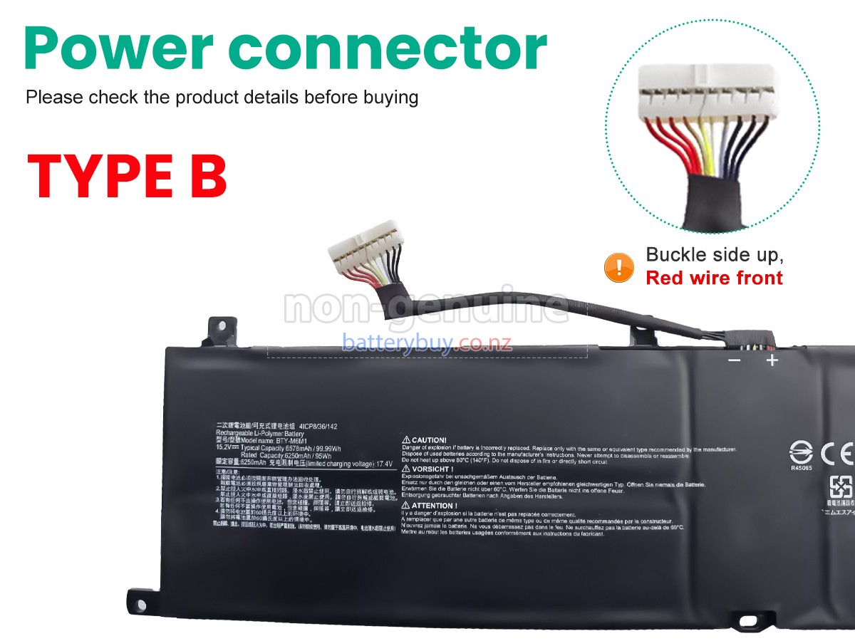 replacement MSI STEALTH GS77 12UE battery