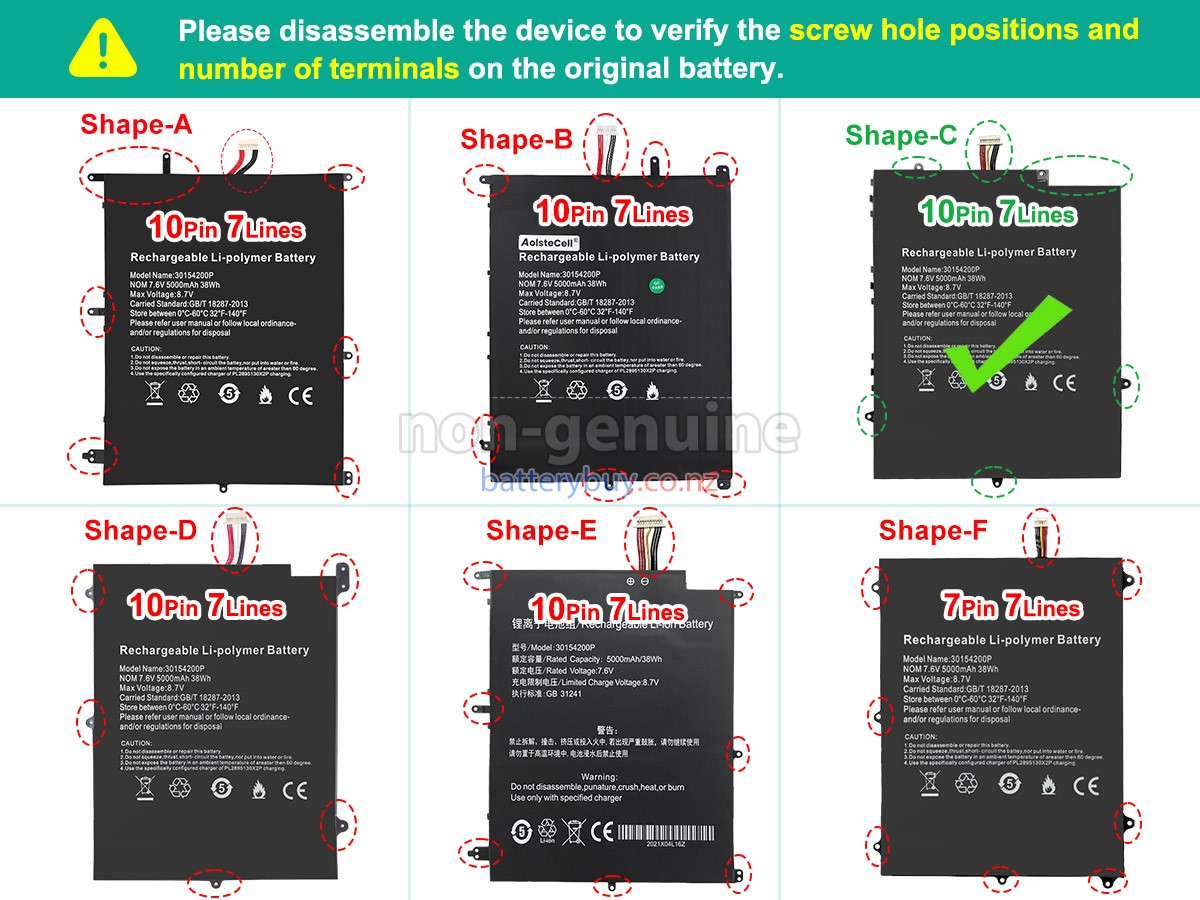 replacement Teclast F7 PLUS battery