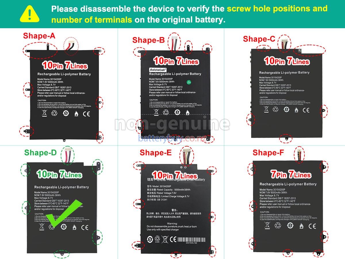 replacement Teclast F7 PLUS battery