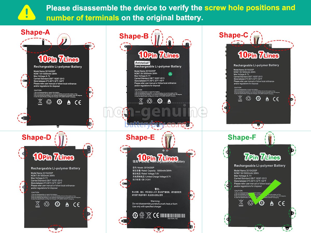 replacement Teclast F7 PLUS battery
